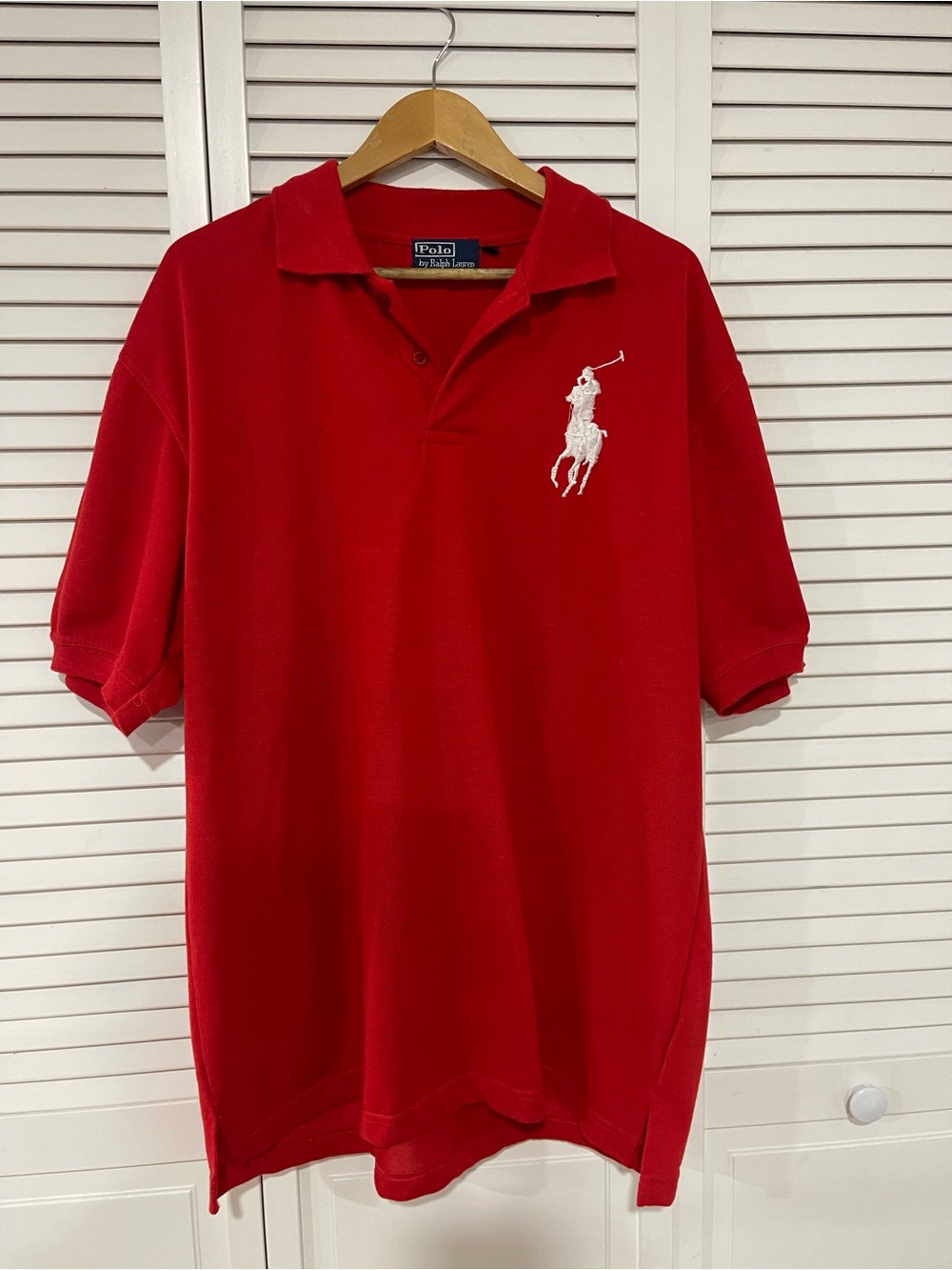 Ralph Lauren Vintage Red Polo with White Big Pony Logo
